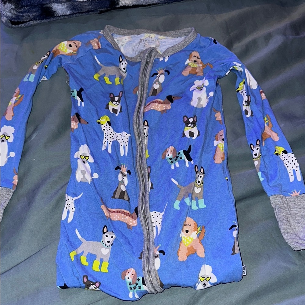 Little Sleepies Blue Dog dapper zippy